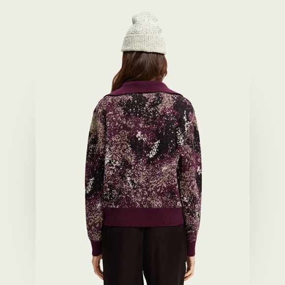 Scotch & Soda Half-Zip Jacquard Sweater - Size Medium​ - Picture 2 of 5